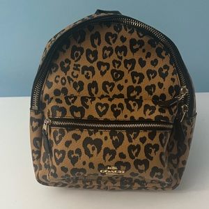 Leopard print mini backpack